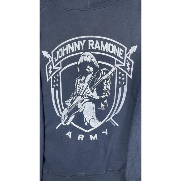 Johnny‎ Ramone Hoodie Mens 3XL Black Zip Up Hanes ComfortBlend Army Sweatshirt - Picture 9 of 10